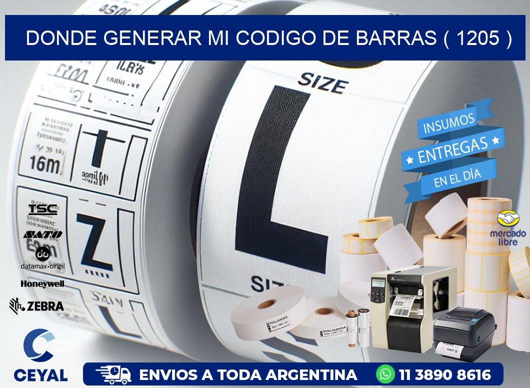 DONDE GENERAR MI CODIGO DE BARRAS ( 1205 )