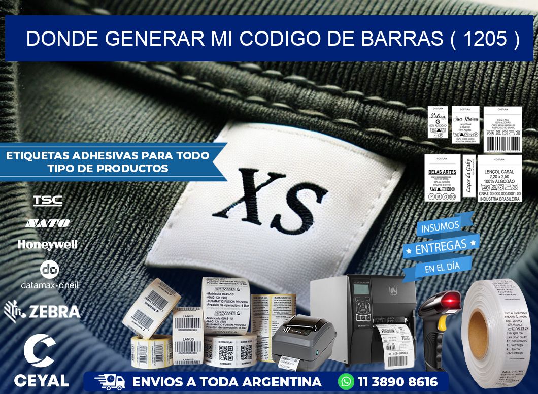 DONDE GENERAR MI CODIGO DE BARRAS ( 1205 )