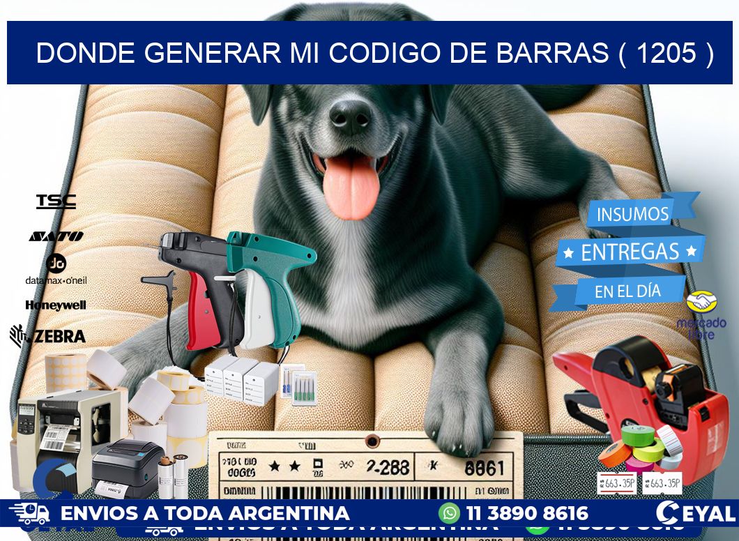 DONDE GENERAR MI CODIGO DE BARRAS ( 1205 )