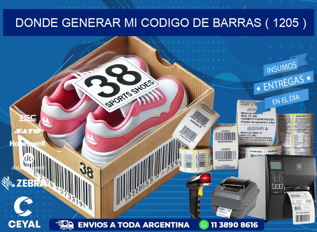 DONDE GENERAR MI CODIGO DE BARRAS ( 1205 )