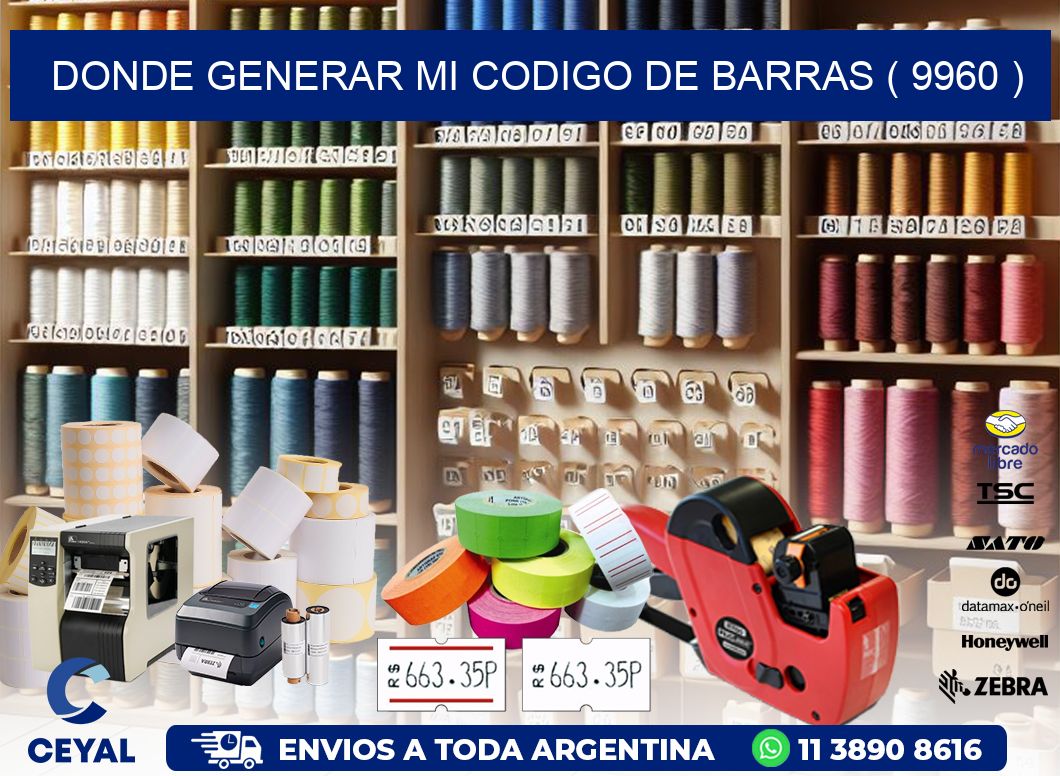 DONDE GENERAR MI CODIGO DE BARRAS ( 9960 )