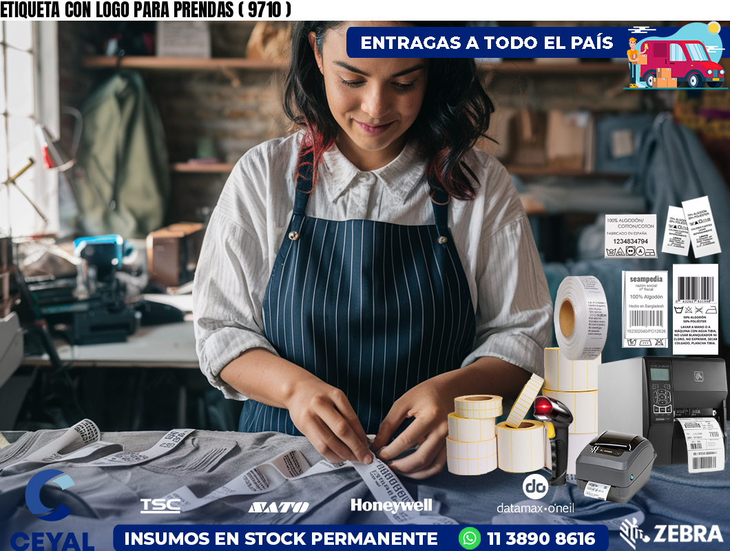 ETIQUETA CON LOGO PARA PRENDAS ( 9710 )