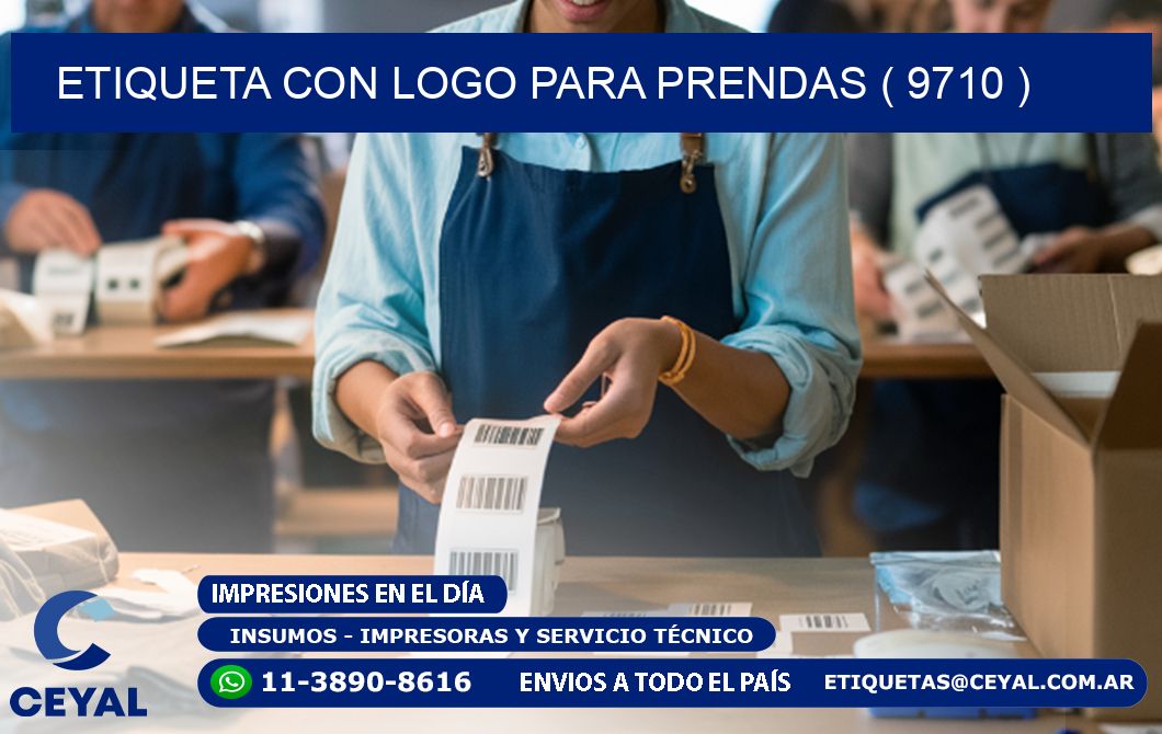 ETIQUETA CON LOGO PARA PRENDAS ( 9710 )