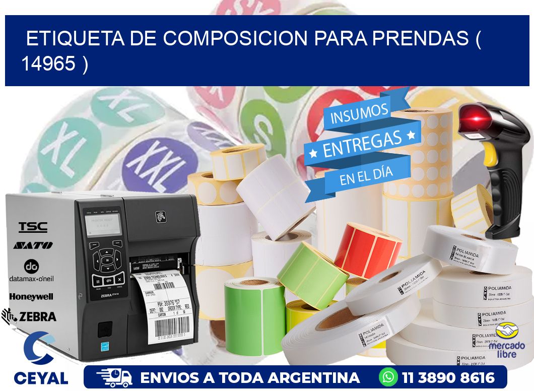 ETIQUETA DE COMPOSICION PARA PRENDAS ( 14965 )