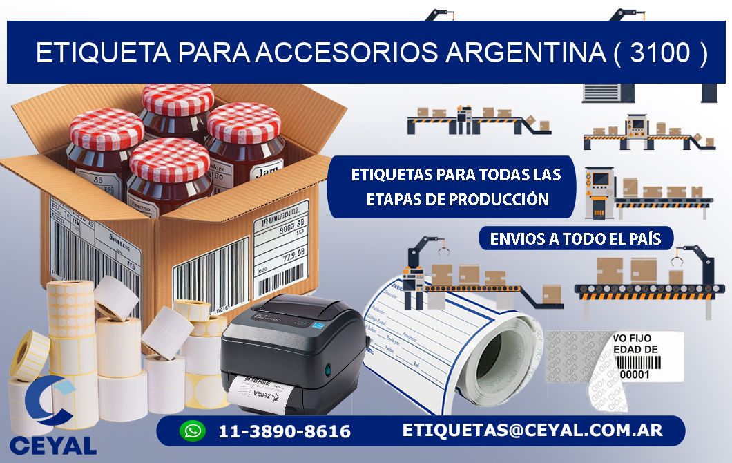 ETIQUETA PARA ACCESORIOS ARGENTINA ( 3100 )