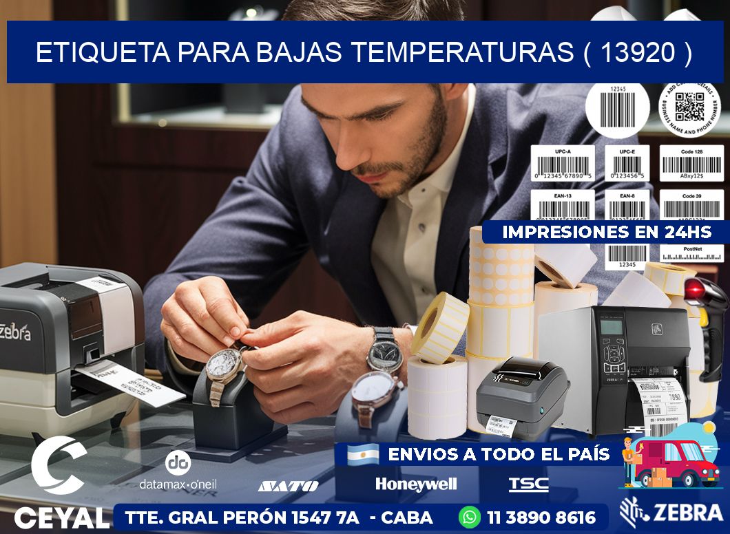 ETIQUETA PARA BAJAS TEMPERATURAS ( 13920 )