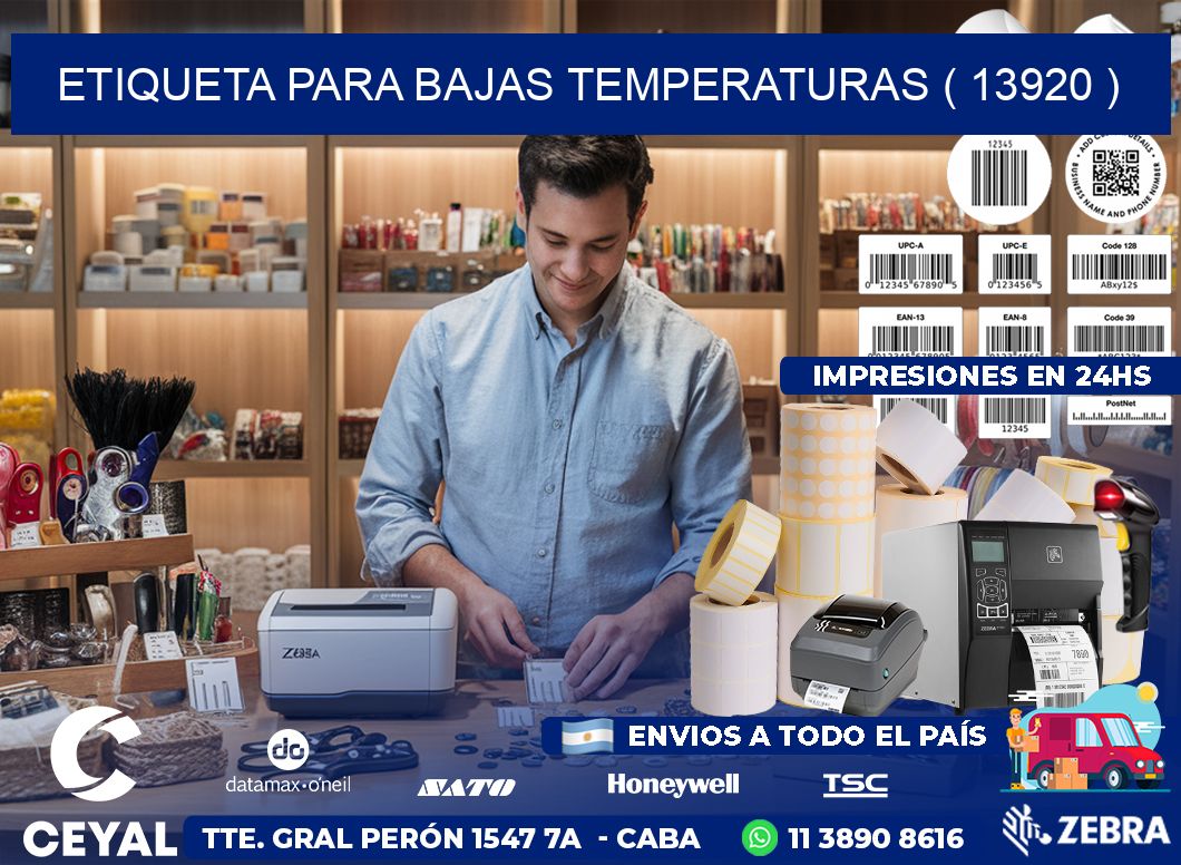 ETIQUETA PARA BAJAS TEMPERATURAS ( 13920 )