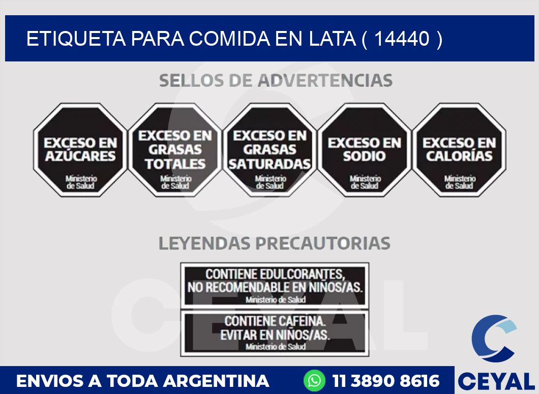ETIQUETA PARA COMIDA EN LATA ( 14440 )