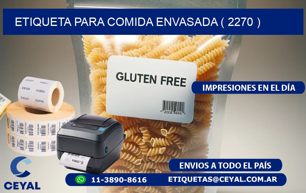 ETIQUETA PARA COMIDA ENVASADA ( 2270 )