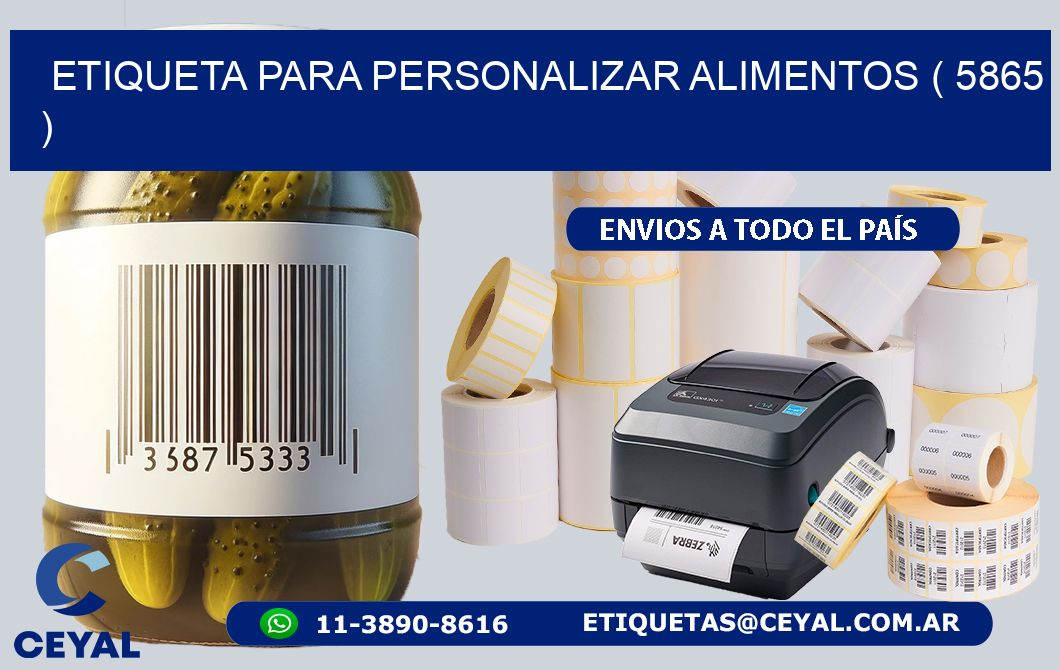 ETIQUETA PARA PERSONALIZAR ALIMENTOS ( 5865 )
