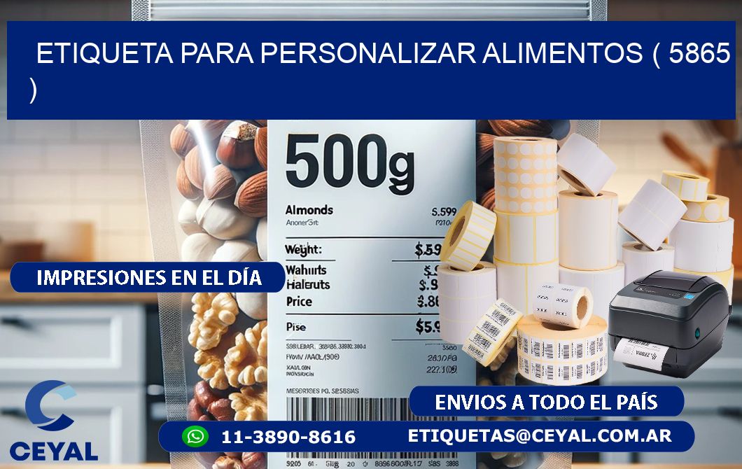 ETIQUETA PARA PERSONALIZAR ALIMENTOS ( 5865 )