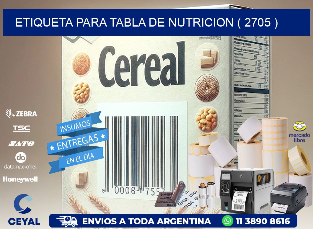 ETIQUETA PARA TABLA DE NUTRICION ( 2705 )