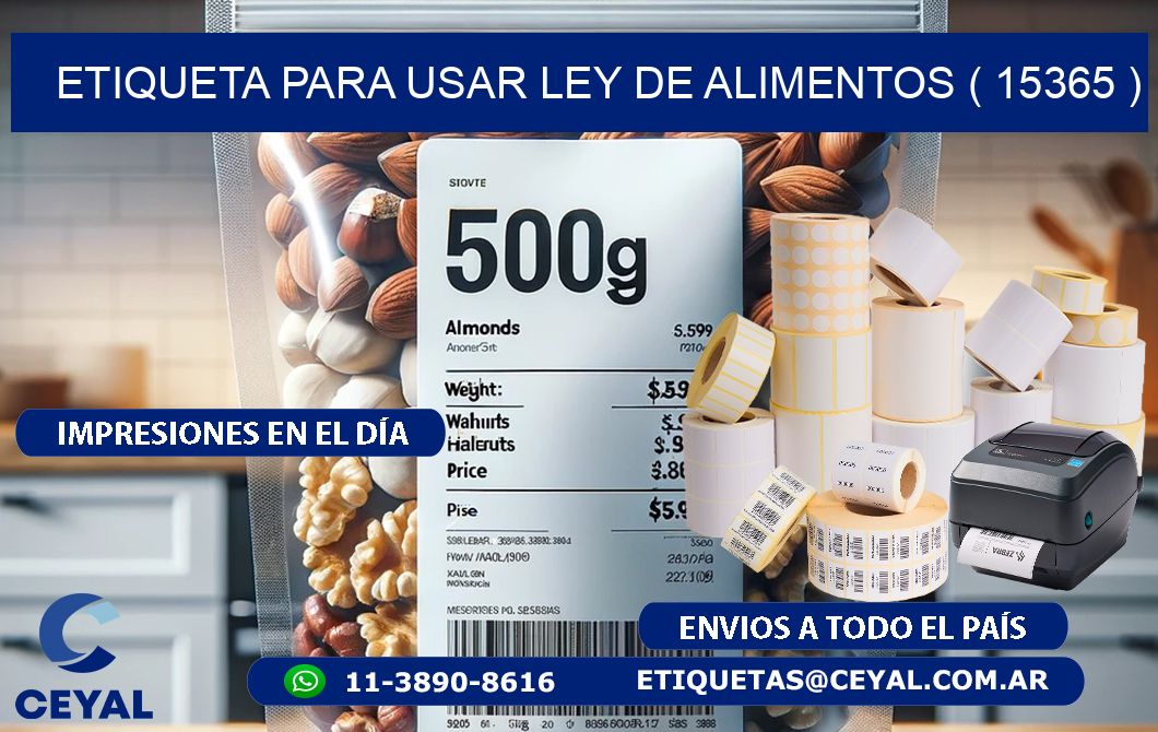 ETIQUETA PARA USAR LEY DE ALIMENTOS ( 15365 )
