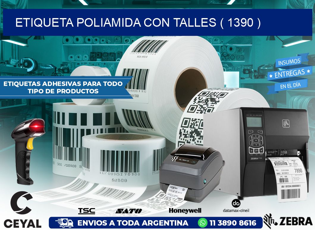 ETIQUETA POLIAMIDA CON TALLES ( 1390 )