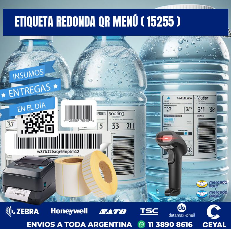 ETIQUETA REDONDA QR MENÚ ( 15255 )
