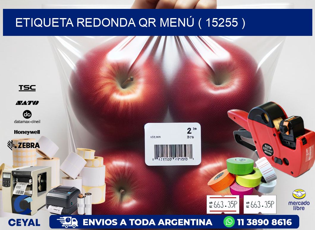 ETIQUETA REDONDA QR MENÚ ( 15255 )