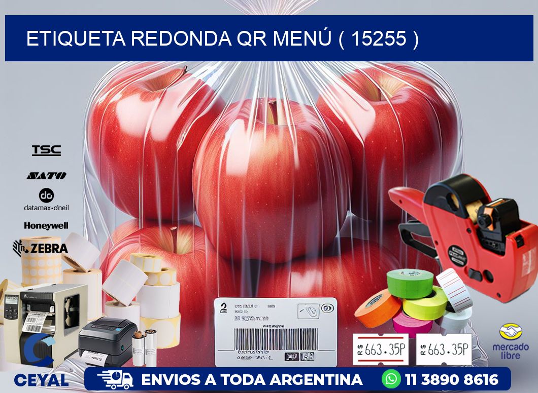 ETIQUETA REDONDA QR MENÚ ( 15255 )