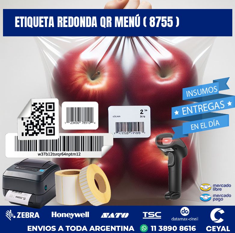 ETIQUETA REDONDA QR MENÚ ( 8755 )