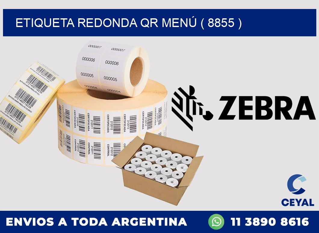 ETIQUETA REDONDA QR MENÚ ( 8855 )