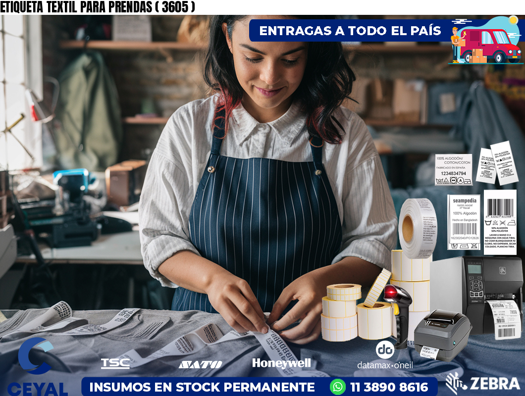 ETIQUETA TEXTIL PARA PRENDAS ( 3605 )
