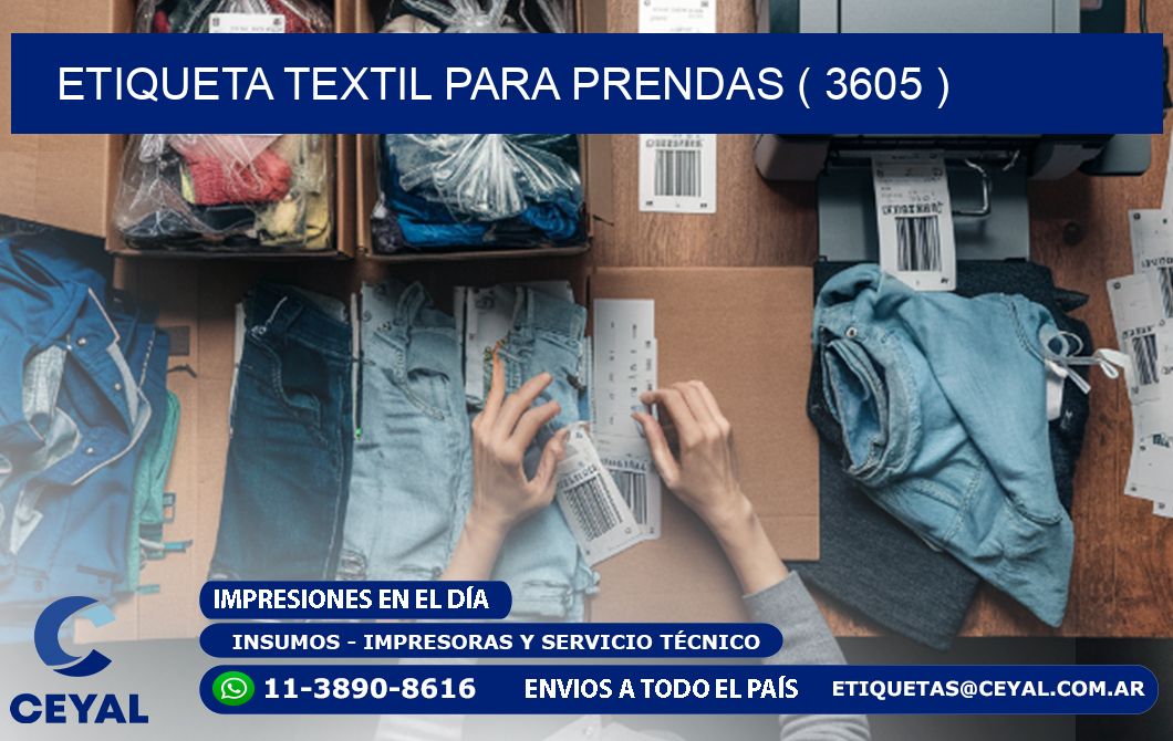 ETIQUETA TEXTIL PARA PRENDAS ( 3605 )
