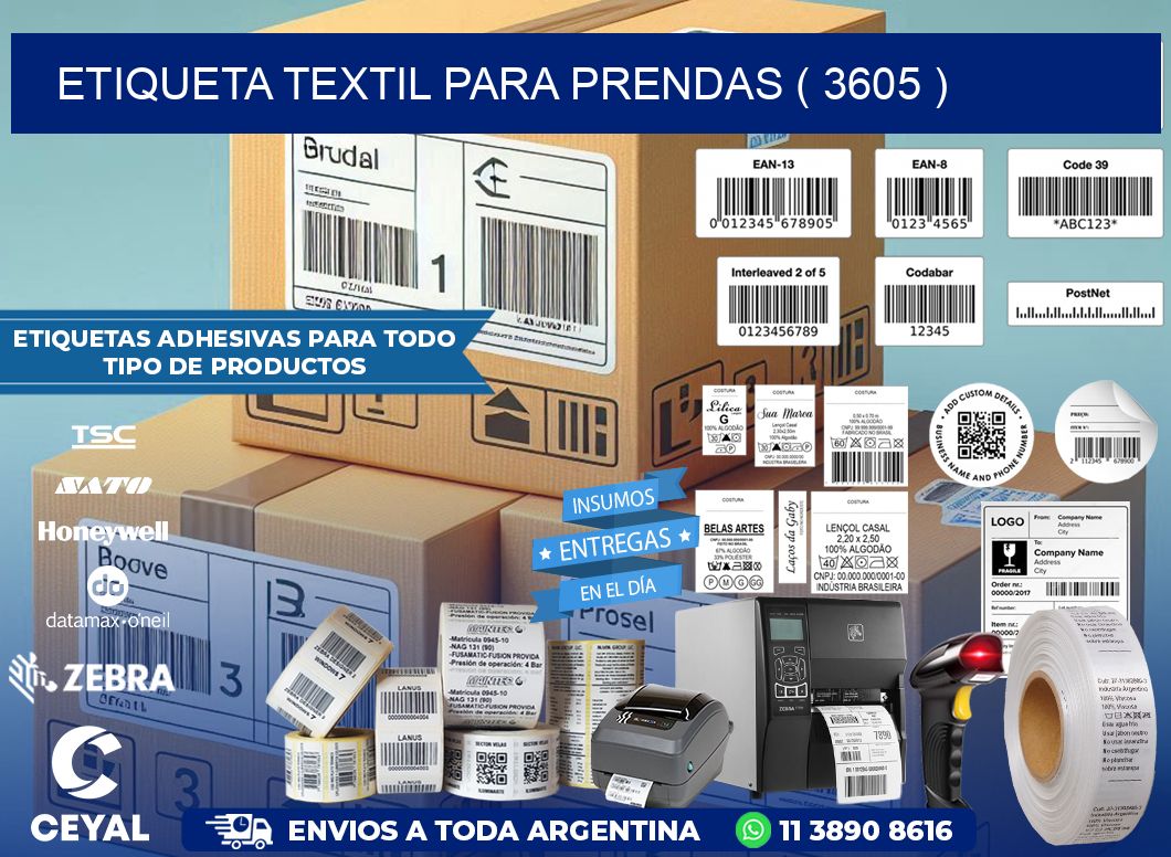 ETIQUETA TEXTIL PARA PRENDAS ( 3605 )