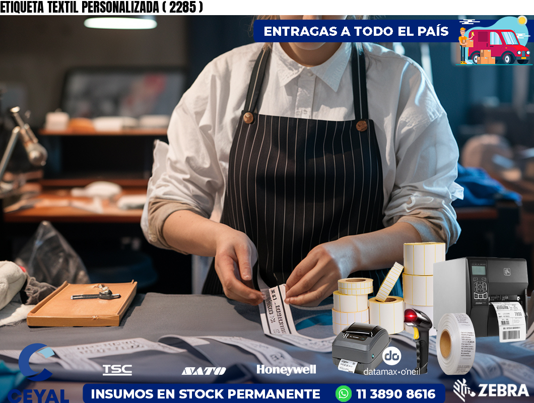 ETIQUETA TEXTIL PERSONALIZADA ( 2285 )
