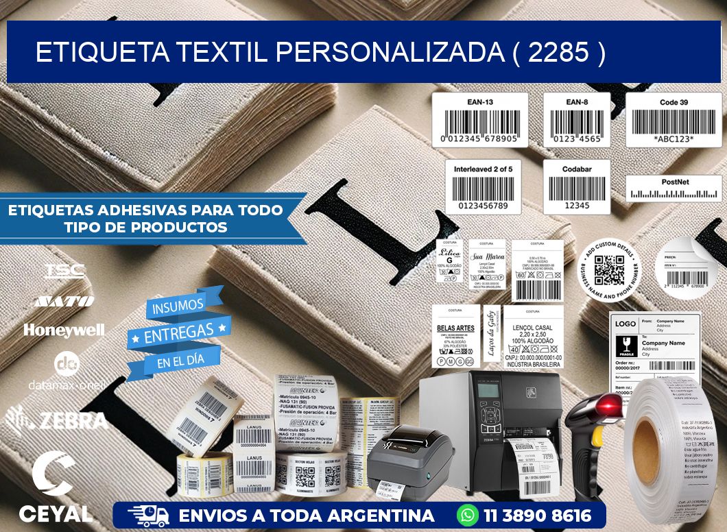 ETIQUETA TEXTIL PERSONALIZADA ( 2285 )