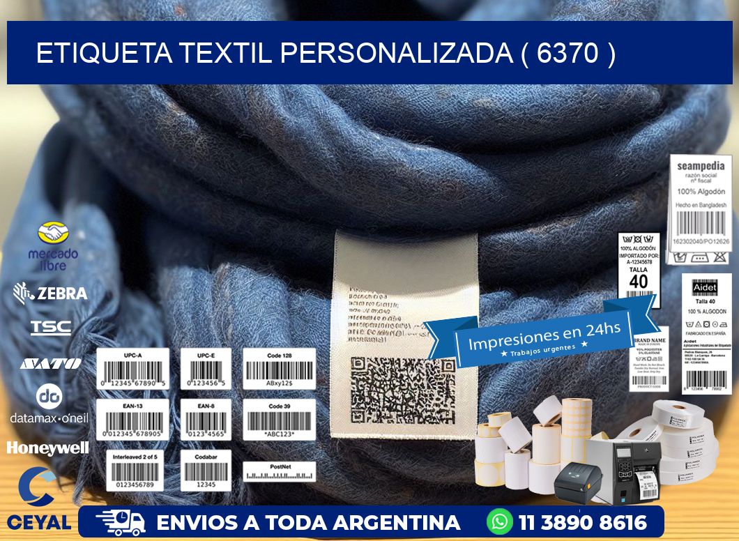 ETIQUETA TEXTIL PERSONALIZADA ( 6370 )