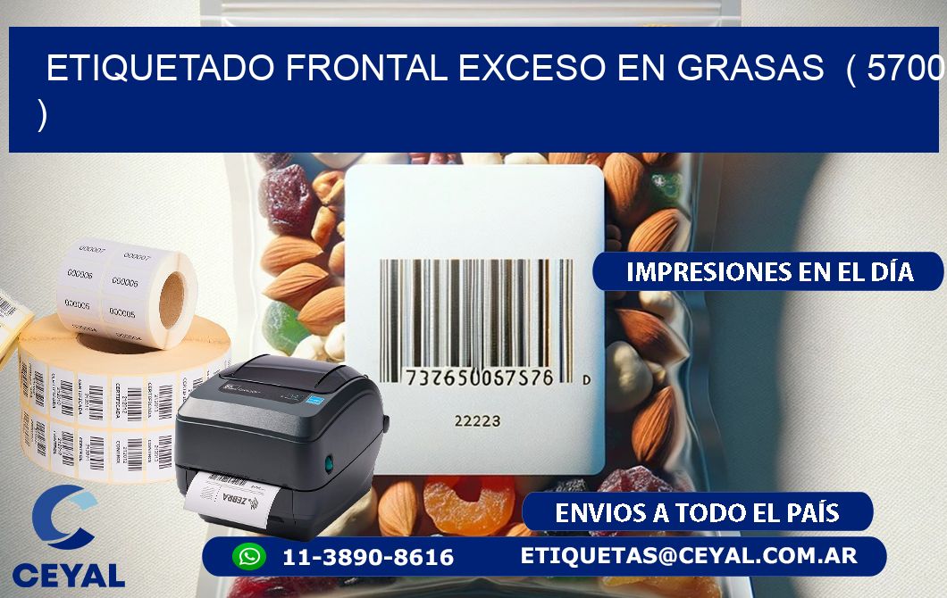 ETIQUETADO FRONTAL EXCESO EN GRASAS  ( 5700 )