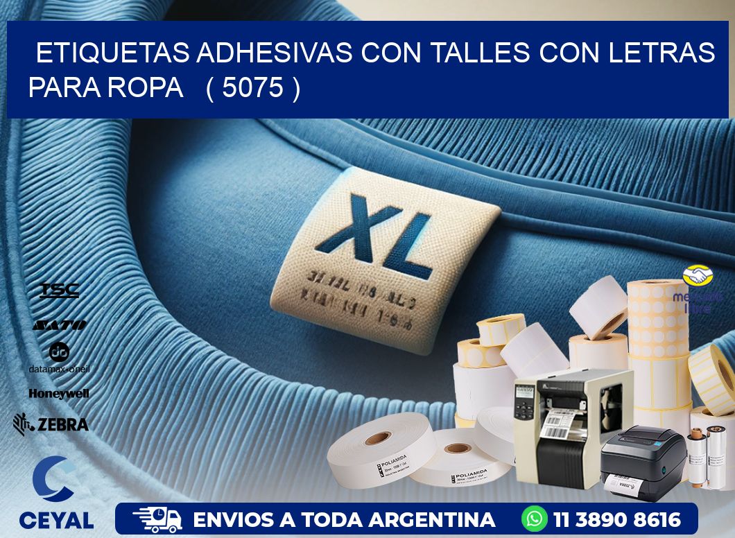 ETIQUETAS ADHESIVAS CON TALLES CON LETRAS PARA ROPA   ( 5075 )