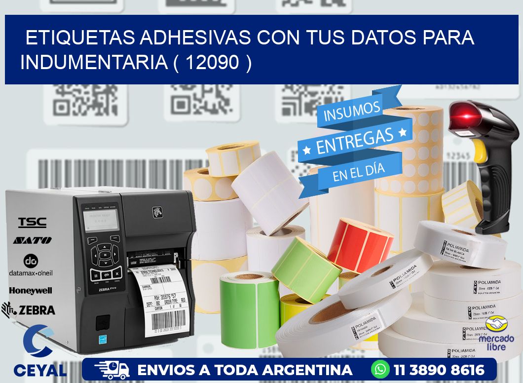 ETIQUETAS ADHESIVAS CON TUS DATOS PARA INDUMENTARIA ( 12090 )