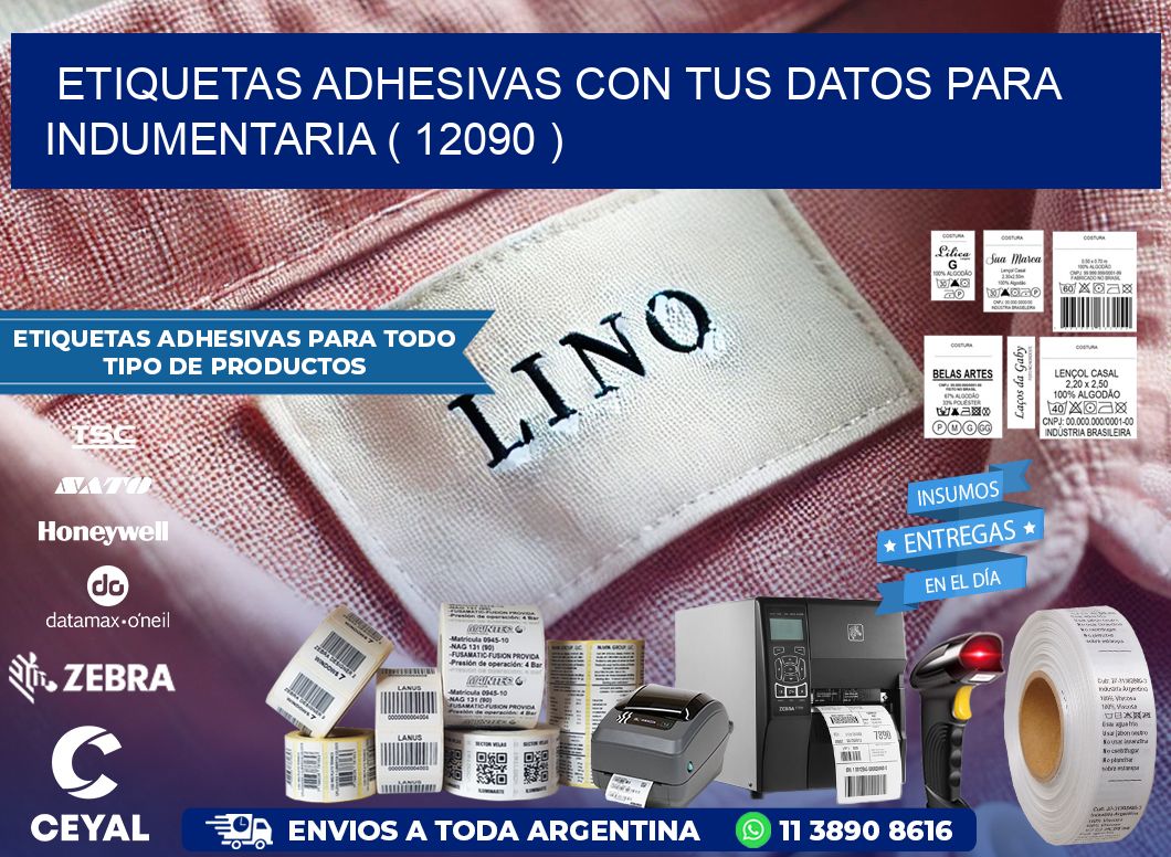 ETIQUETAS ADHESIVAS CON TUS DATOS PARA INDUMENTARIA ( 12090 )