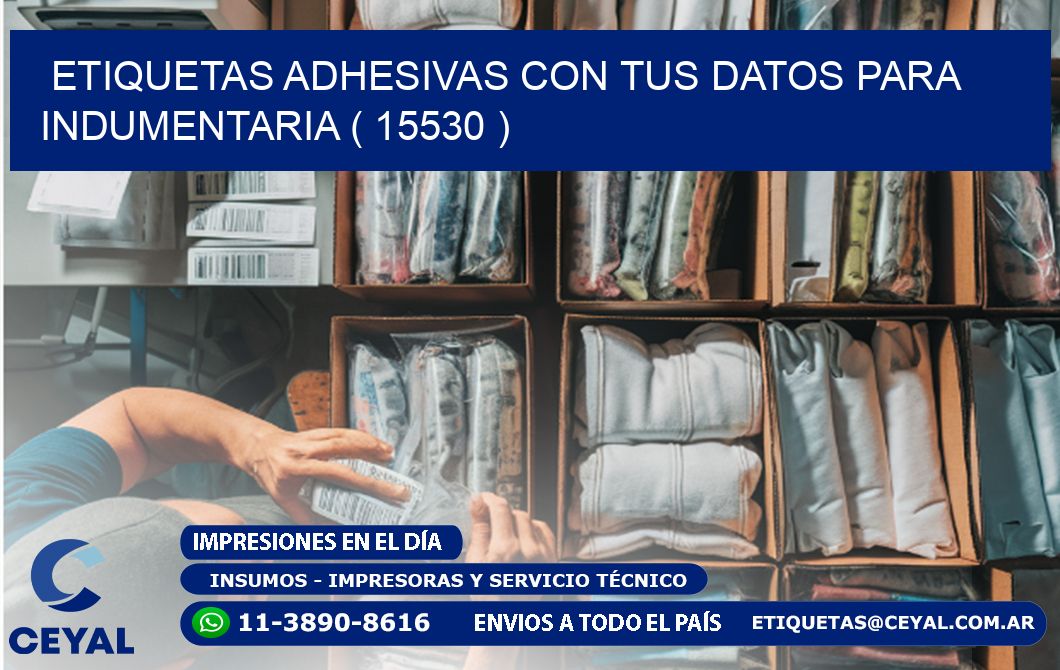 ETIQUETAS ADHESIVAS CON TUS DATOS PARA INDUMENTARIA ( 15530 )