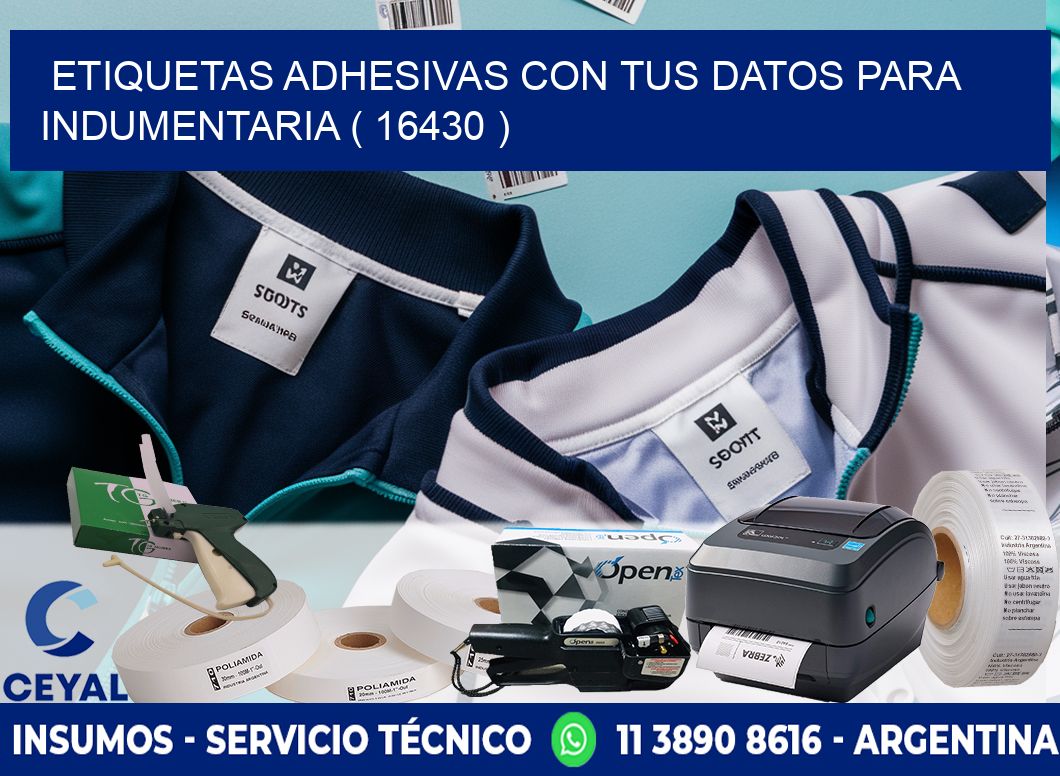 ETIQUETAS ADHESIVAS CON TUS DATOS PARA INDUMENTARIA ( 16430 )