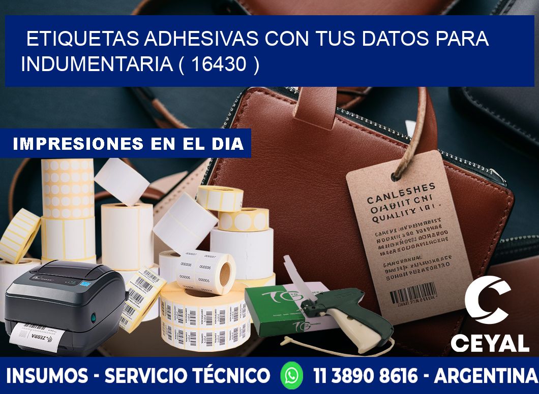 ETIQUETAS ADHESIVAS CON TUS DATOS PARA INDUMENTARIA ( 16430 )