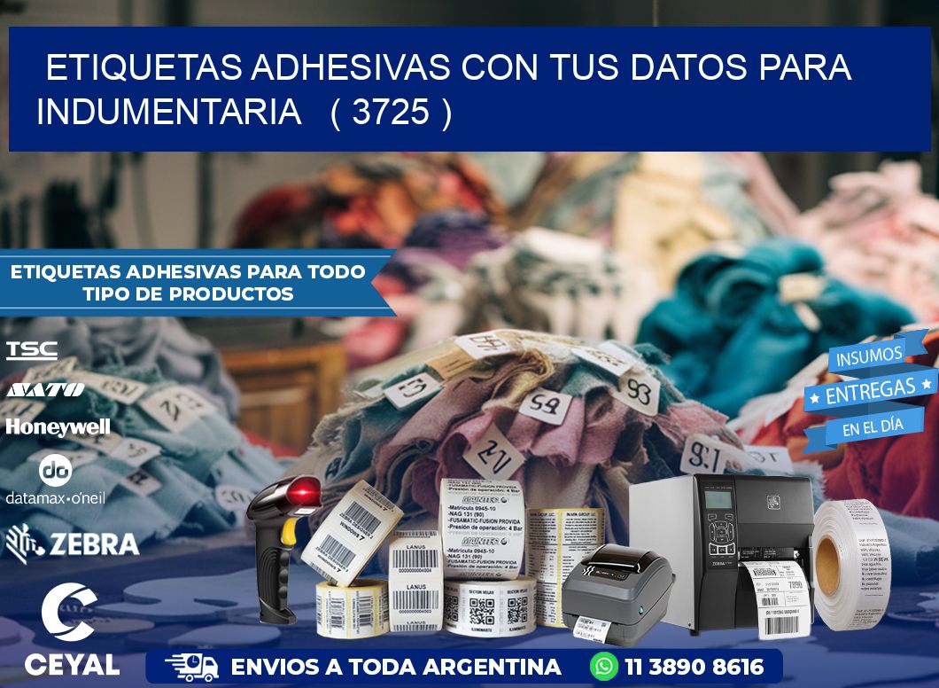 ETIQUETAS ADHESIVAS CON TUS DATOS PARA INDUMENTARIA   ( 3725 )