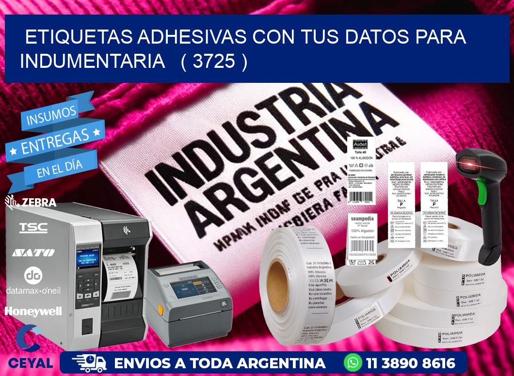 ETIQUETAS ADHESIVAS CON TUS DATOS PARA INDUMENTARIA   ( 3725 )