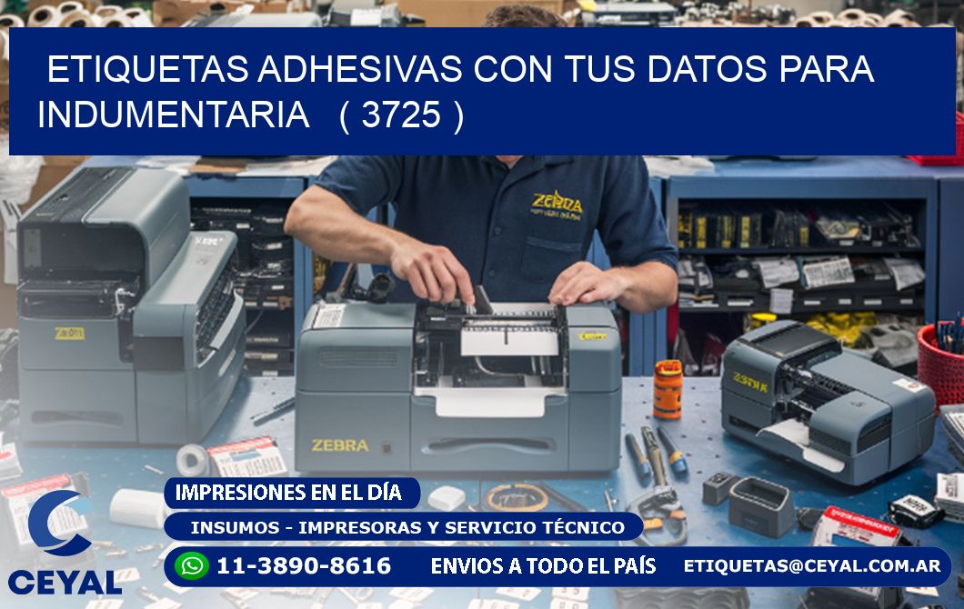 ETIQUETAS ADHESIVAS CON TUS DATOS PARA INDUMENTARIA   ( 3725 )