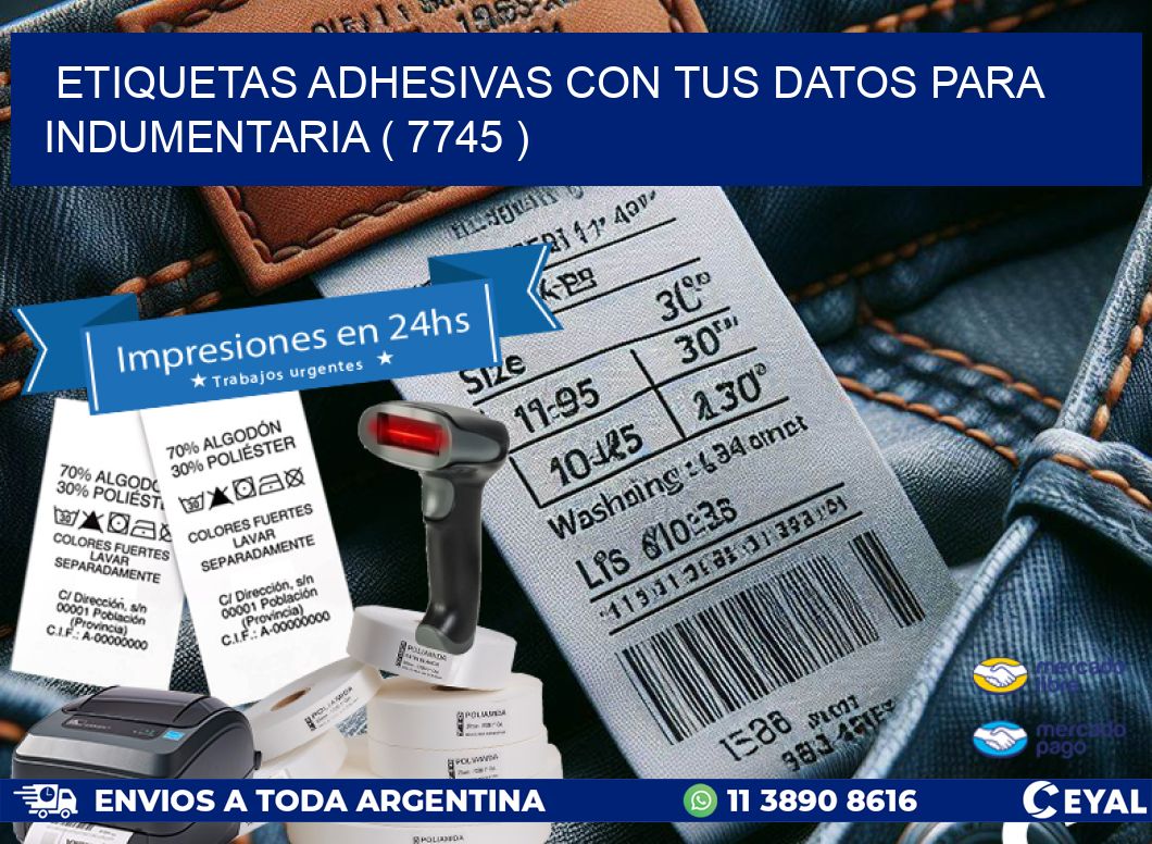 ETIQUETAS ADHESIVAS CON TUS DATOS PARA INDUMENTARIA ( 7745 )