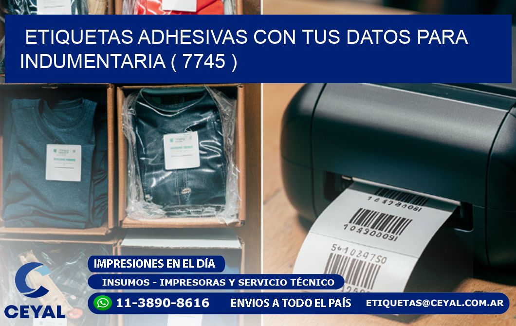 ETIQUETAS ADHESIVAS CON TUS DATOS PARA INDUMENTARIA ( 7745 )