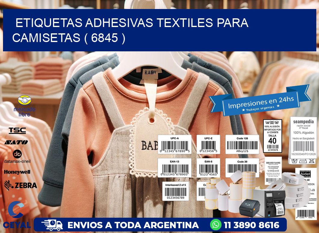 ETIQUETAS ADHESIVAS TEXTILES PARA CAMISETAS ( 6845 )