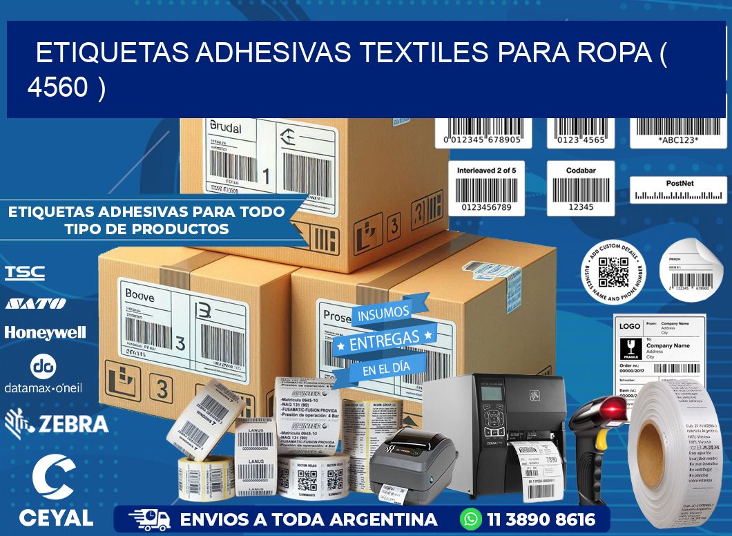 ETIQUETAS ADHESIVAS TEXTILES PARA ROPA ( 4560 )