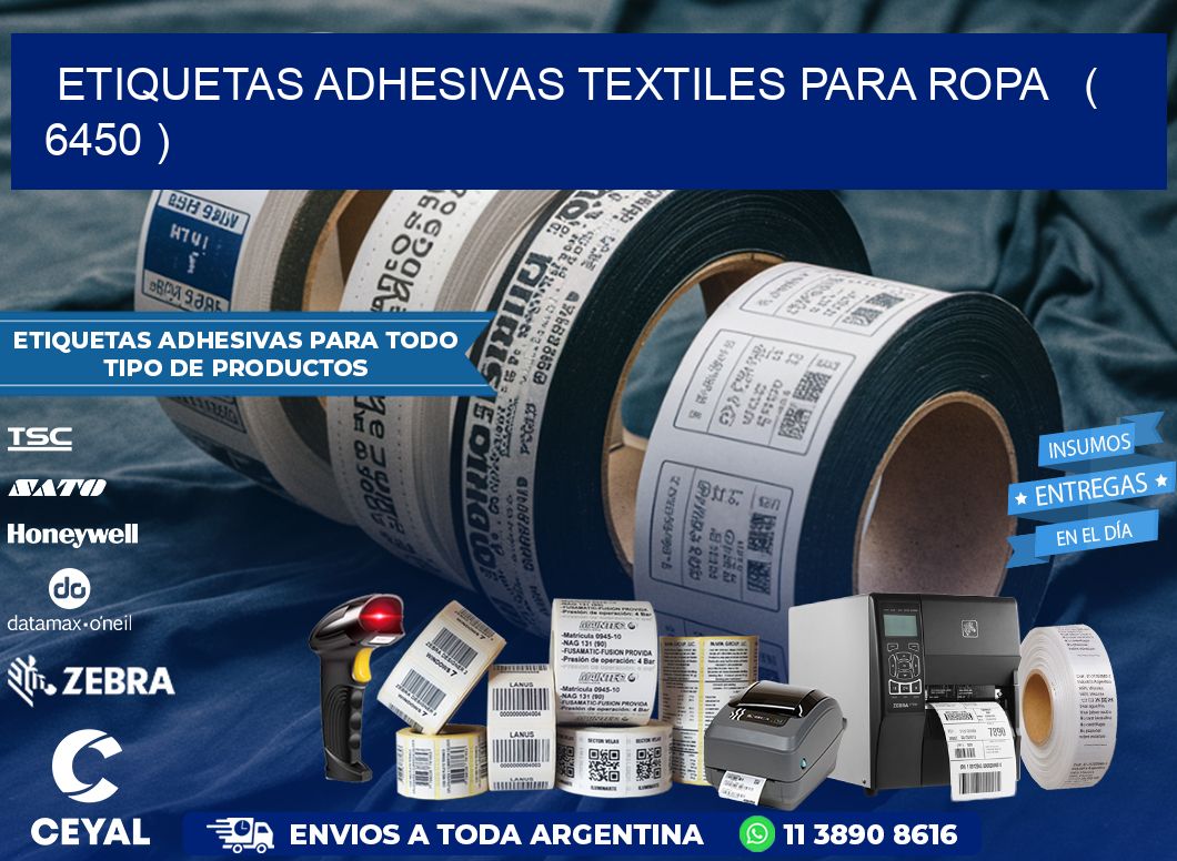 ETIQUETAS ADHESIVAS TEXTILES PARA ROPA   ( 6450 )