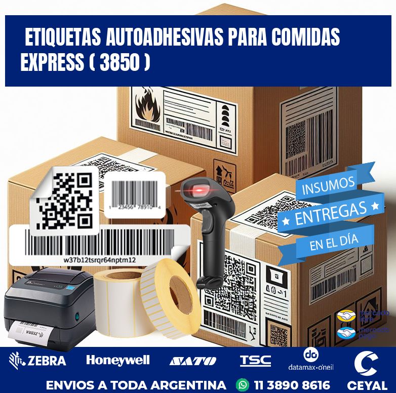 ETIQUETAS AUTOADHESIVAS PARA COMIDAS EXPRESS ( 3850 )