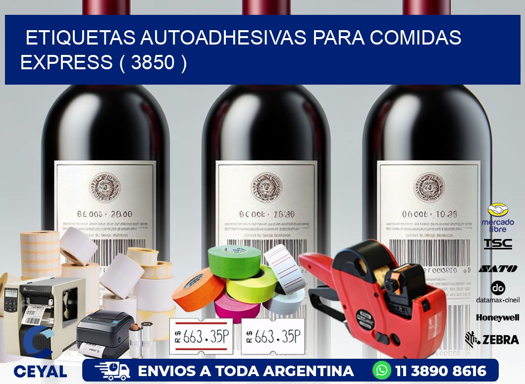 ETIQUETAS AUTOADHESIVAS PARA COMIDAS EXPRESS ( 3850 )