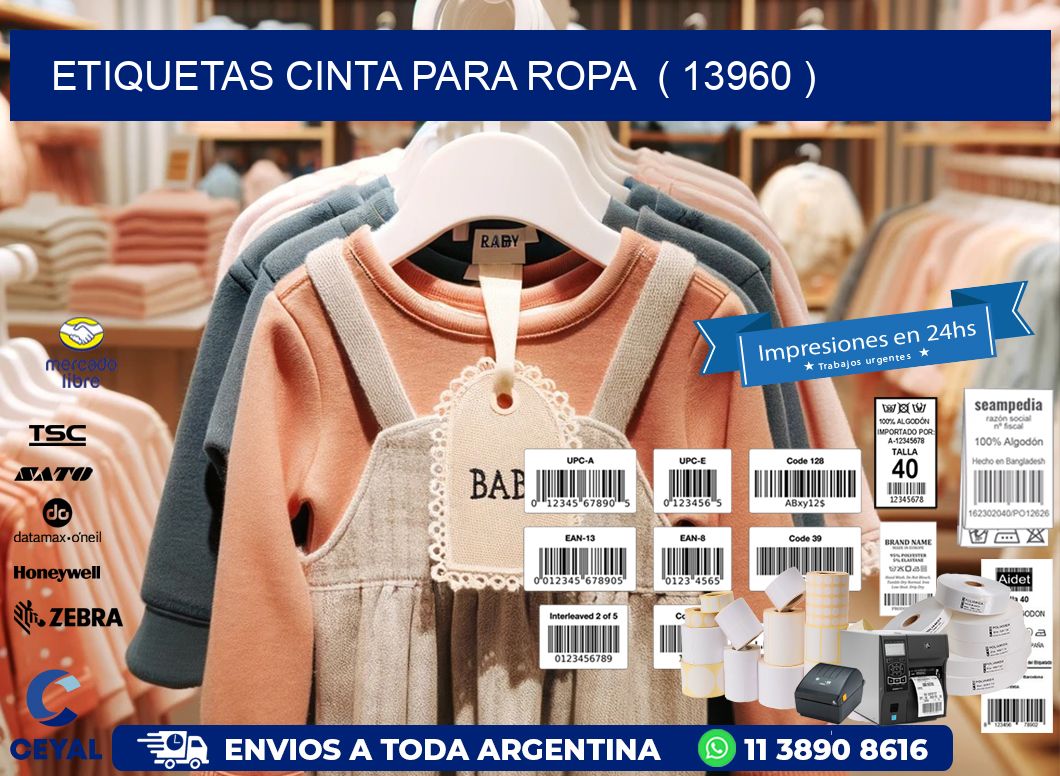 ETIQUETAS CINTA PARA ROPA  ( 13960 )