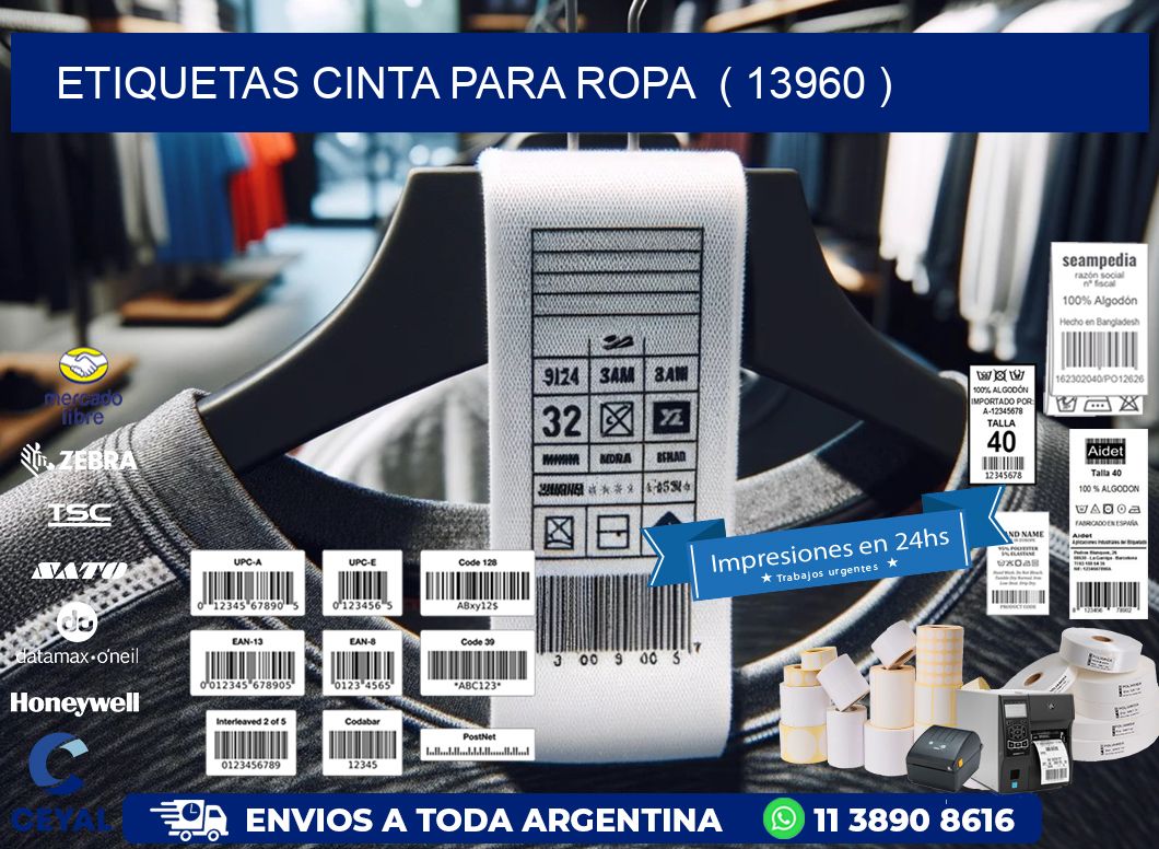 ETIQUETAS CINTA PARA ROPA  ( 13960 )