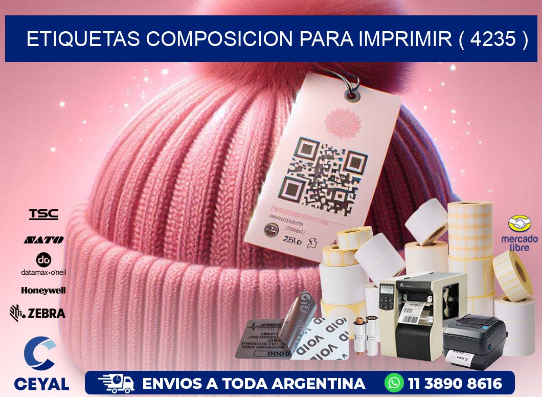 ETIQUETAS COMPOSICION PARA IMPRIMIR ( 4235 )