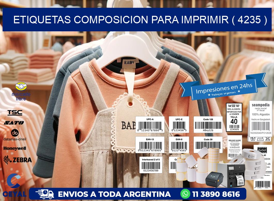 ETIQUETAS COMPOSICION PARA IMPRIMIR ( 4235 )